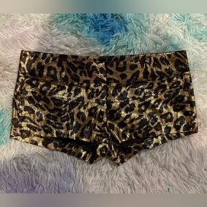 Leopard Print Gold Women's Shorts